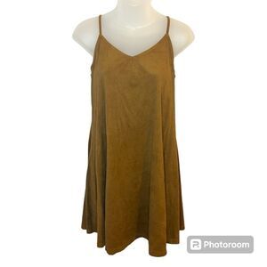 New Look Brown Faux Suede Sleeveless Dress Size 8